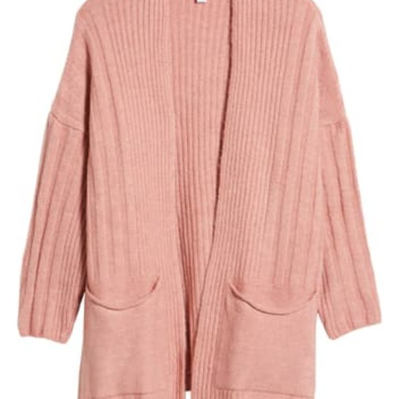 TopShop Long Pink Open Front Cardigan - Small 4-6 - Picture 11 of 12